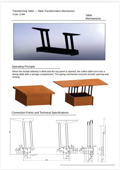 Durable Table Mechanism with Easy Installation for Home and Office