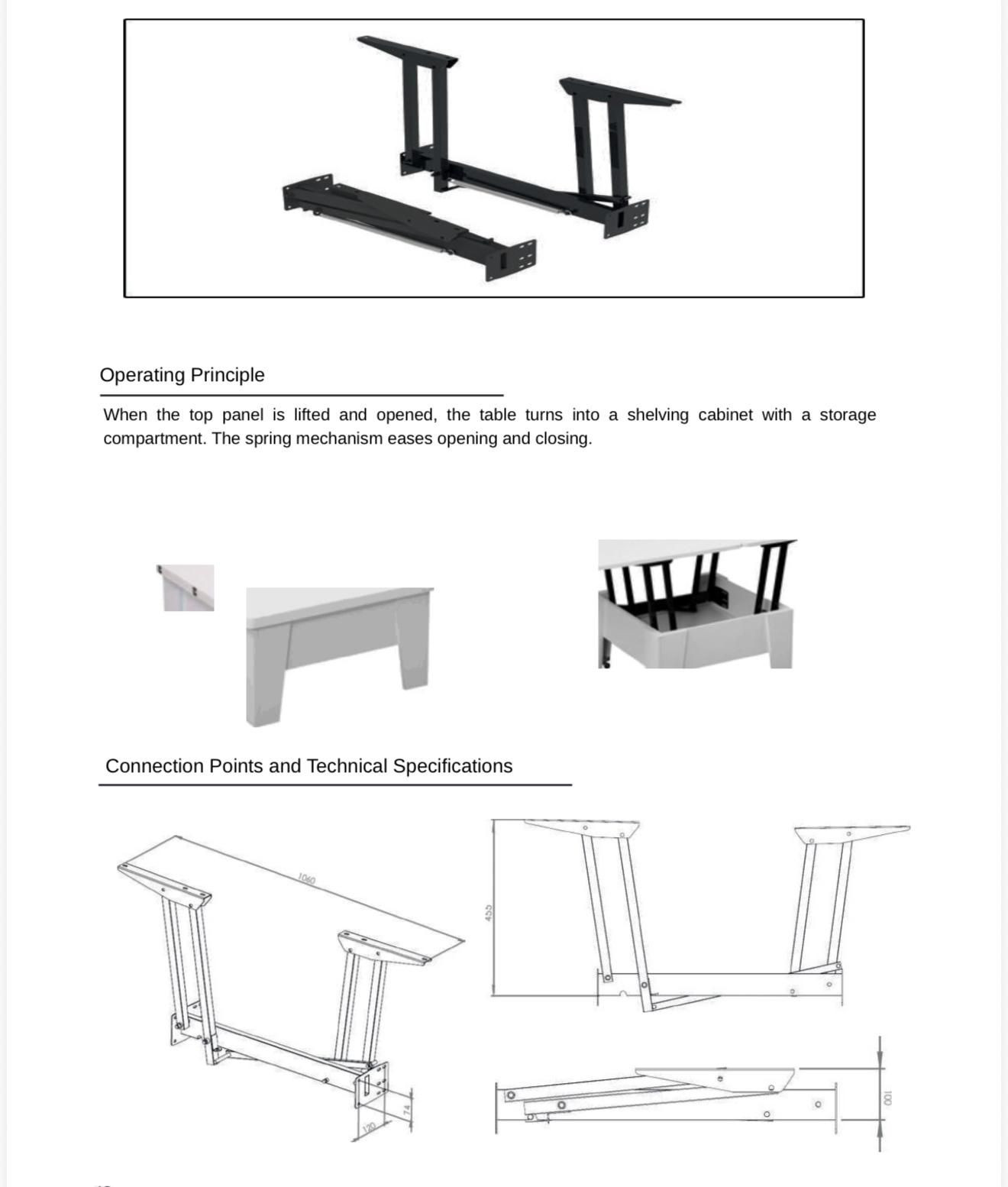 Durable Table Mechanism with Easy Installation for Home and Office